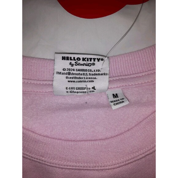 Sanrio Medium Hello KItty Pink Graphic Crewneck Sweatshirt NWT - Picture 7 of 12
